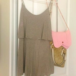 Black and gray striped romper